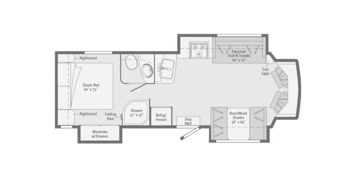 2017 Winnebago Cambria Ford E-450 30J Class C at Your RV Broker STOCK# C33411 Floor plan Layout Photo