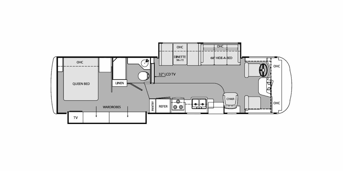 2010 Holiday Rambler Arista 34SBD Class A at Your RV Broker STOCK# A05089 Floor plan Layout Photo