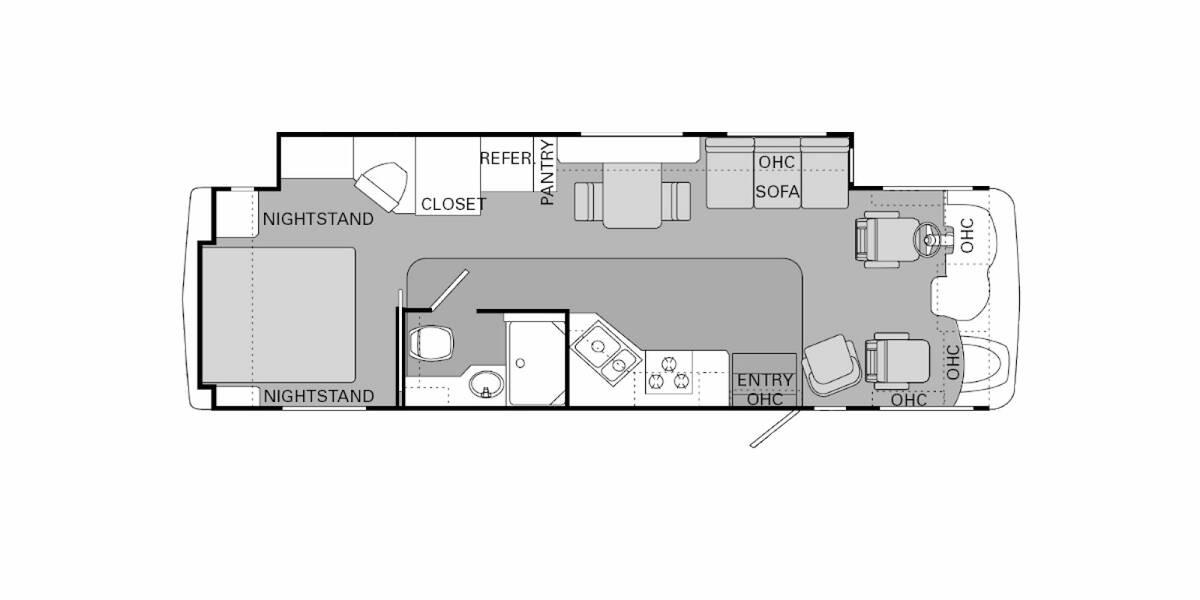 2007 Holiday Rambler Admiral 33SFS Class A at Your RV Broker STOCK# 423035 Floor plan Layout Photo