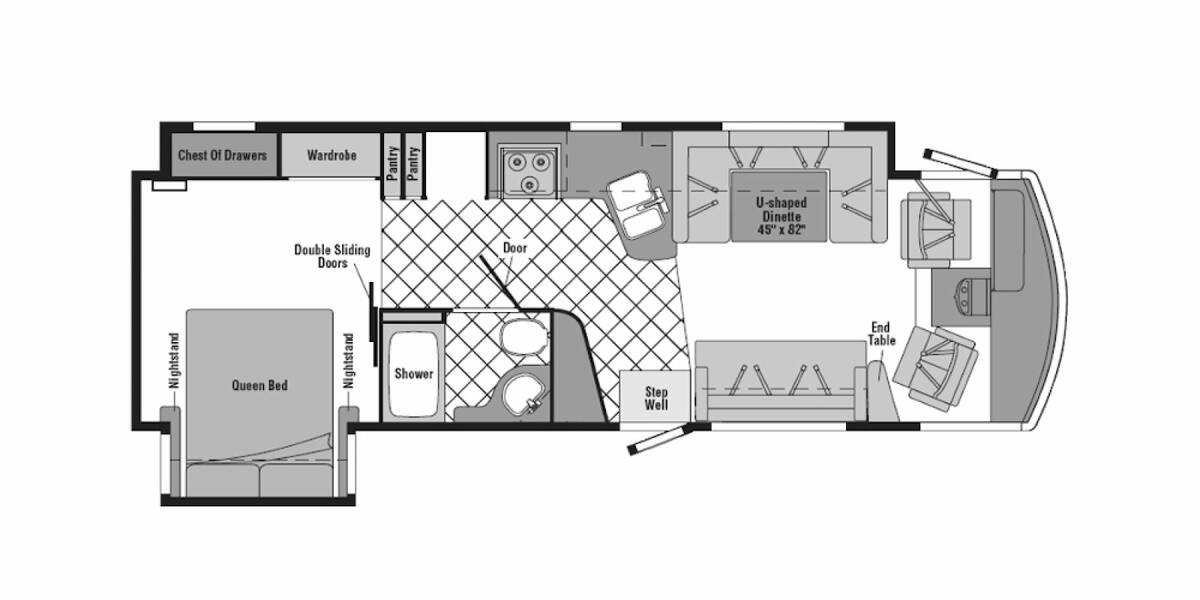 2008 Winnebago Sunrise A Ford 32H Class A at Your RV Broker STOCK# A02851 Floor plan Layout Photo