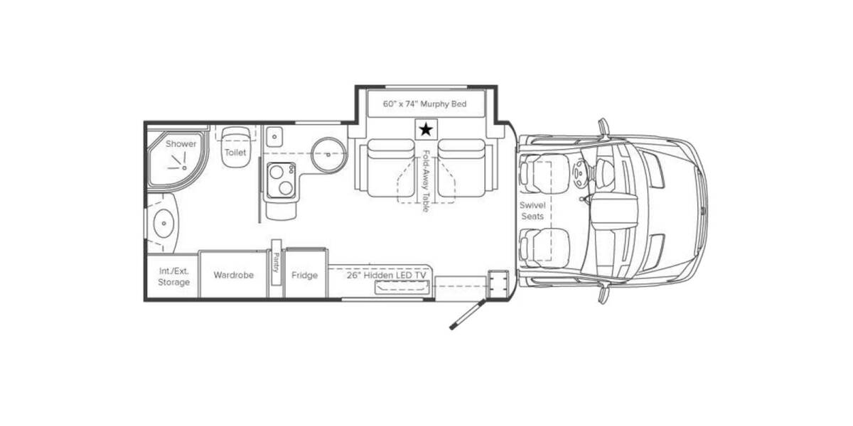 2013 Leisure Travel Unity 24MB Class C at Your RV Broker STOCK# 520936 Floor plan Layout Photo