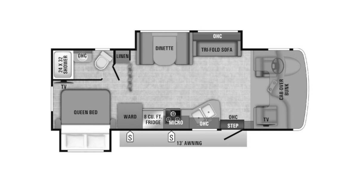 2019 Jayco Greyhawk Ford E-450 26Y Class C at Your RV Broker STOCK# C31891 Floor plan Layout Photo