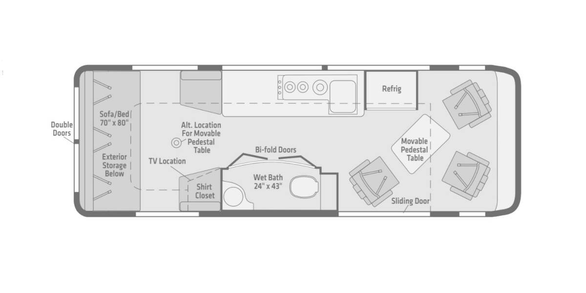 2019 Winnebago Era Mercedes-Benz Sprinter 70B Class B at Your RV Broker STOCK# 616059 Floor plan Layout Photo