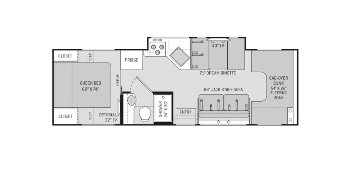 2018 Thor Chateau Ford 28Z Class C at Your RV Broker STOCK# C27145 Floor plan Layout Photo