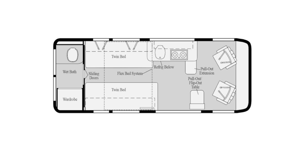 2020 Winnebago Travato ProMaster 259K Class B at Your RV Broker STOCK# 524051 Floor plan Layout Photo