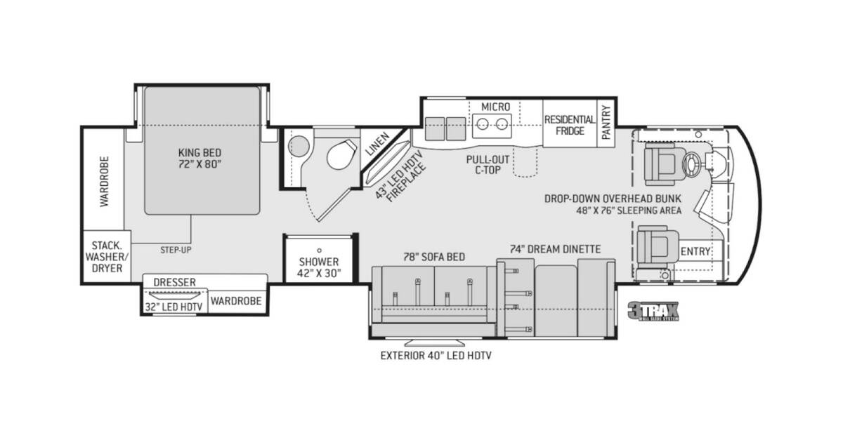 2018 Thor Aria Freightliner 3601 Class A at Your RV Broker STOCK# JW6747-2 Floor plan Layout Photo
