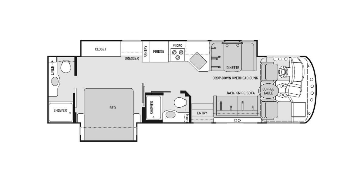 2018 Thor A.C.E. Ford 32.1 Class A at Your RV Broker STOCK# A13680 Floor plan Layout Photo