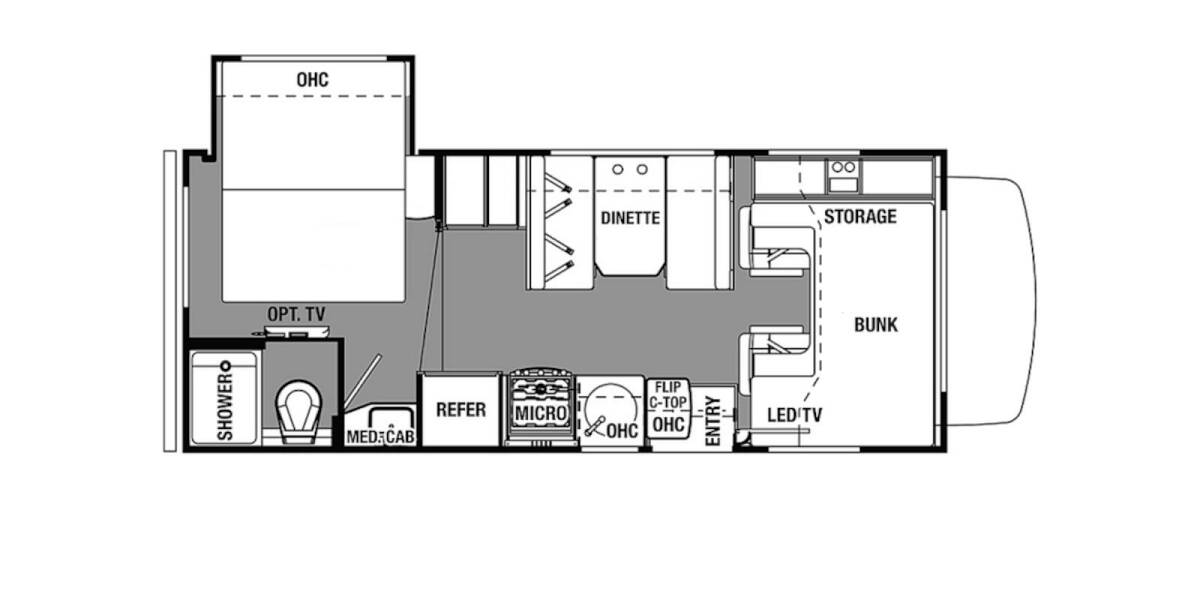 2018 Sunseeker LE Ford 2250SLE Class C at Your RV Broker STOCK# DC29068 Floor plan Layout Photo