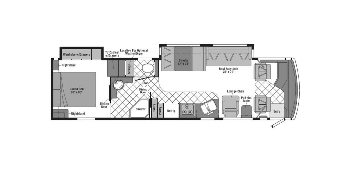 2006 Itasca Meridian 36G Class A at Your RV Broker STOCK# V90133 Floor plan Layout Photo