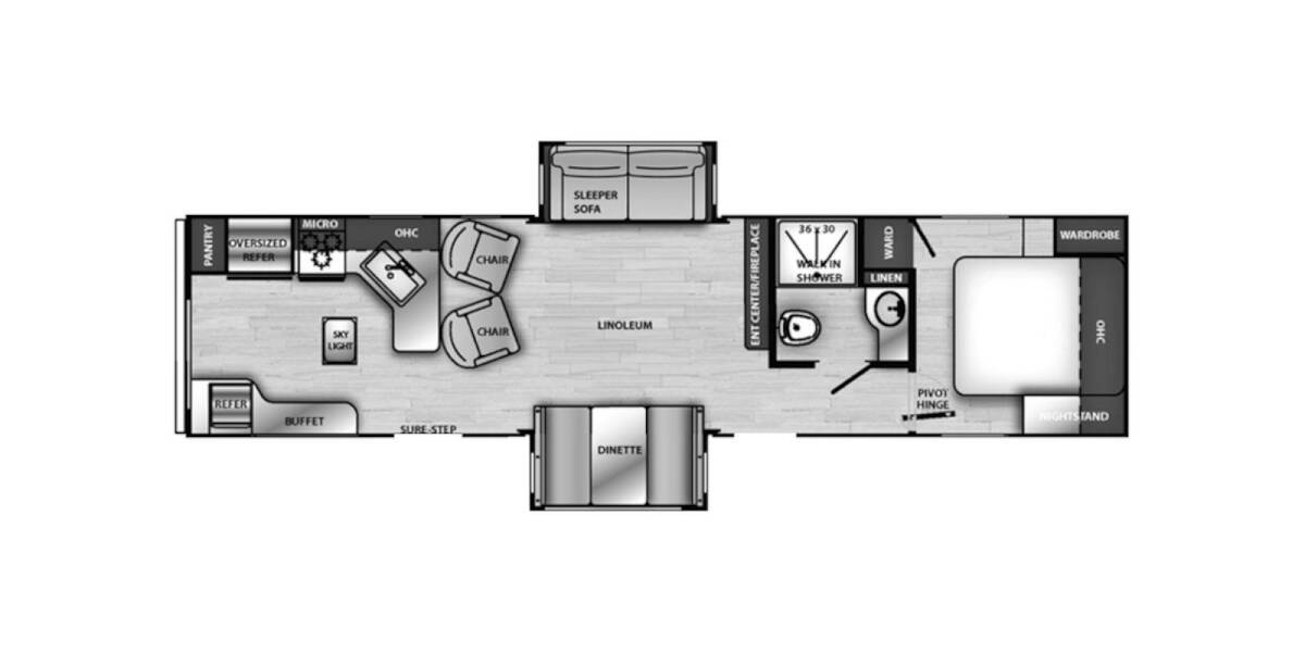 2019 Vibe 33RK Travel Trailer at Your RV Broker STOCK# 114886 Floor plan Layout Photo