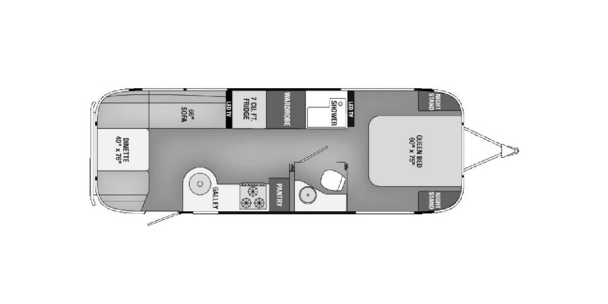 2016 Airstream Flying Cloud 27FB Travel Trailer at Your RV Broker STOCK# 536055 Floor plan Layout Photo