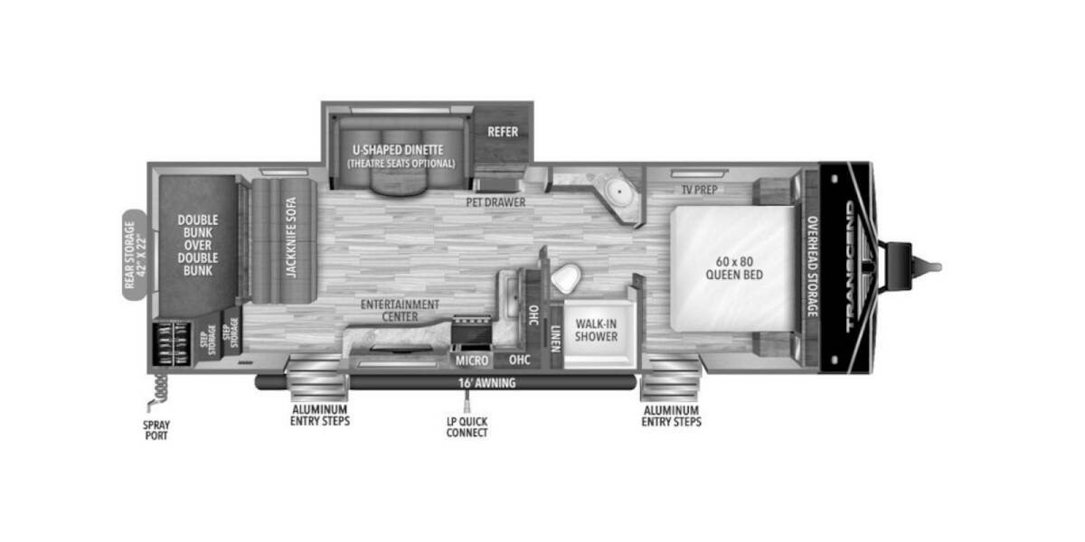 2021 Grand Design Transcend Xplor 265BH Travel Trailer at Your RV Broker STOCK# 809689 Floor plan Layout Photo