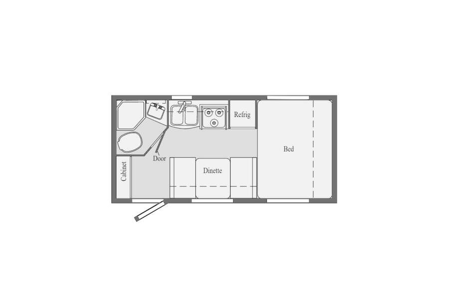2021 Winnebago Micro Minnie 1708FB  at Your RV Broker STOCK# 055793 Floor plan Layout Photo