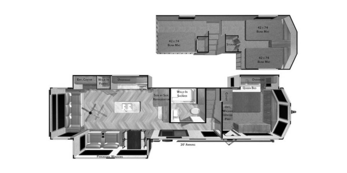 2021 Wildwood Grand Lodge 42DL Travel Trailer at Your RV Broker STOCK# 060411 Floor plan Layout Photo