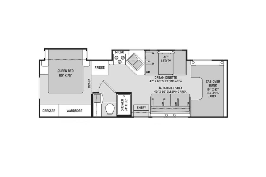 2017 Thor Freedom Elite 29FE Class C at Your RV Broker STOCK# C14295 Floor plan Layout Photo