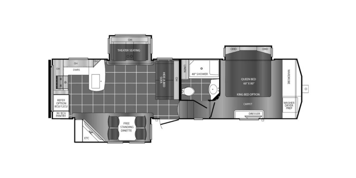 2017 Prime Time Crusader 319RKT Fifth Wheel at Your RV Broker STOCK# 120685 Floor plan Layout Photo