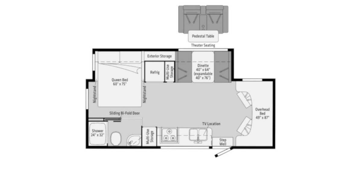 2020 Winnebago Vita 24P Class C at Your RV Broker STOCK# 773847 Floor plan Layout Photo