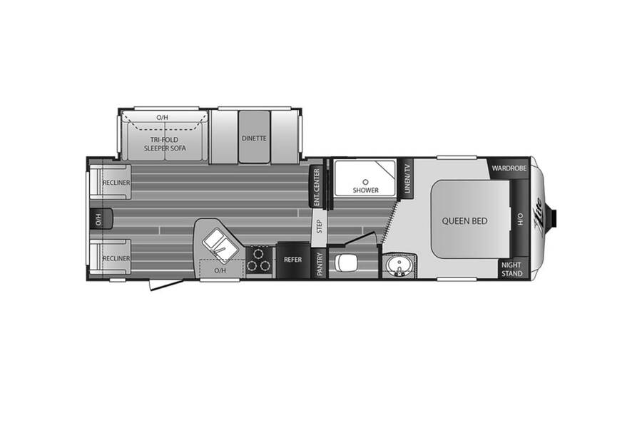 2016 Keystone Cougar X-Lite 26RLS Fifth Wheel at Your RV Broker STOCK# 503143 Floor plan Layout Photo