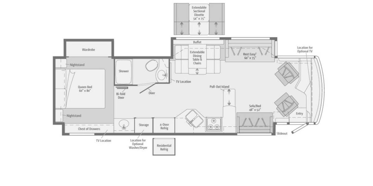 2013 Itasca Meridian 36M Class A at Your RV Broker STOCK# FG1447 Floor plan Layout Photo