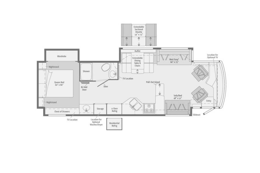 2013 Itasca Meridian 36M Class A at Your RV Broker STOCK# FG1447 Floor plan Layout Photo