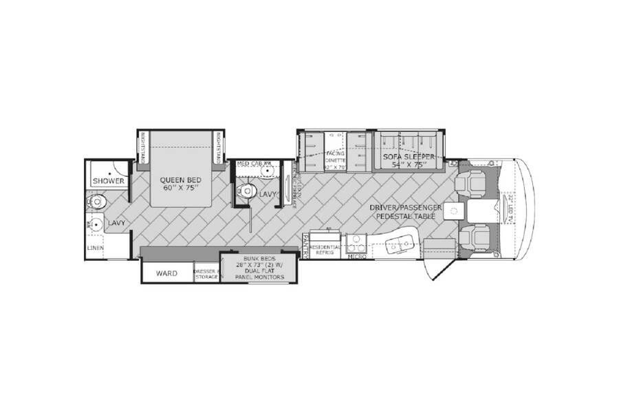2017 Holiday Rambler Vacationer 36H Class A at Your RV Broker STOCK# A04760 Floor plan Layout Photo