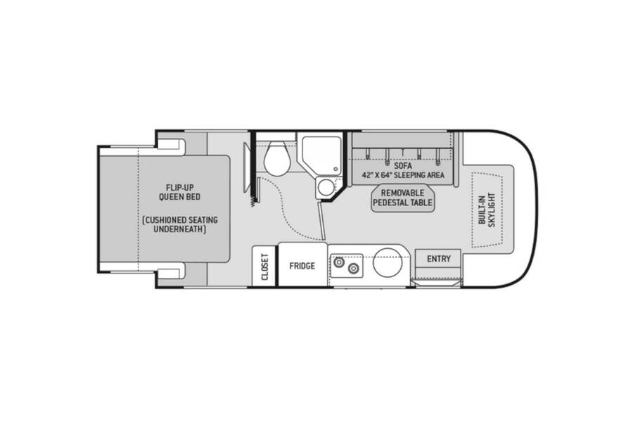 2019 Thor Gemini 23TR Class B Plus at Your RV Broker STOCK# B31772-2 Floor plan Layout Photo
