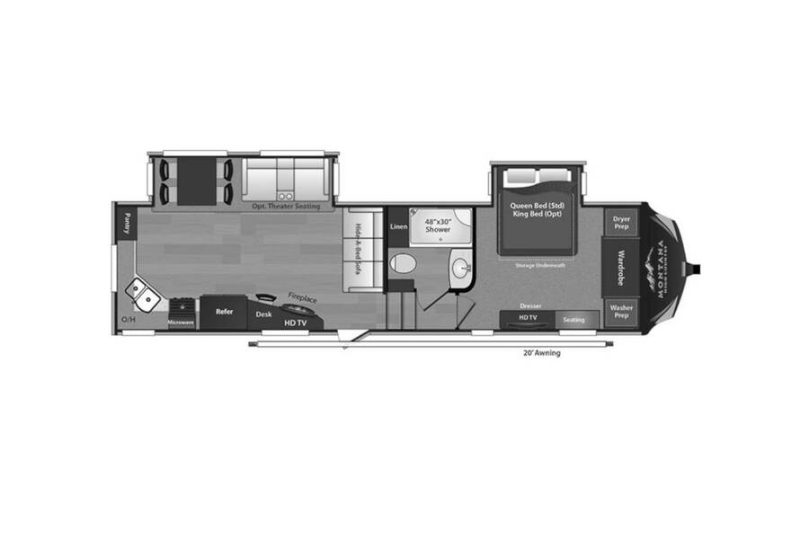 2016 Keystone Montana High Country 293RK Fifth Wheel at Your RV Broker STOCK# 741253 Floor plan Layout Photo