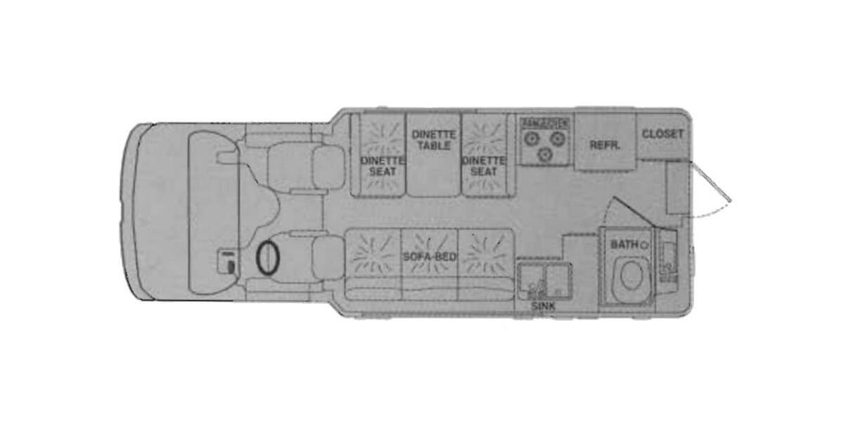 1998 Chinook Concourse DINETTE Class B Plus at Your RV Broker STOCK# B89747 Floor plan Layout Photo