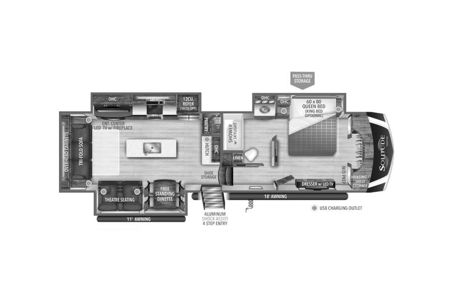 2021 Grand Design Solitude S-Class 3540GKR Fifth Wheel at Your RV Broker STOCK# AA01073 Floor plan Layout Photo