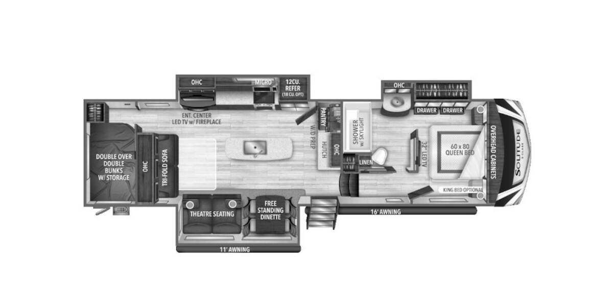 2020 Grand Design Solitude S-Class 3550BH Fifth Wheel at Your RV Broker STOCK# 906514 Floor plan Layout Photo