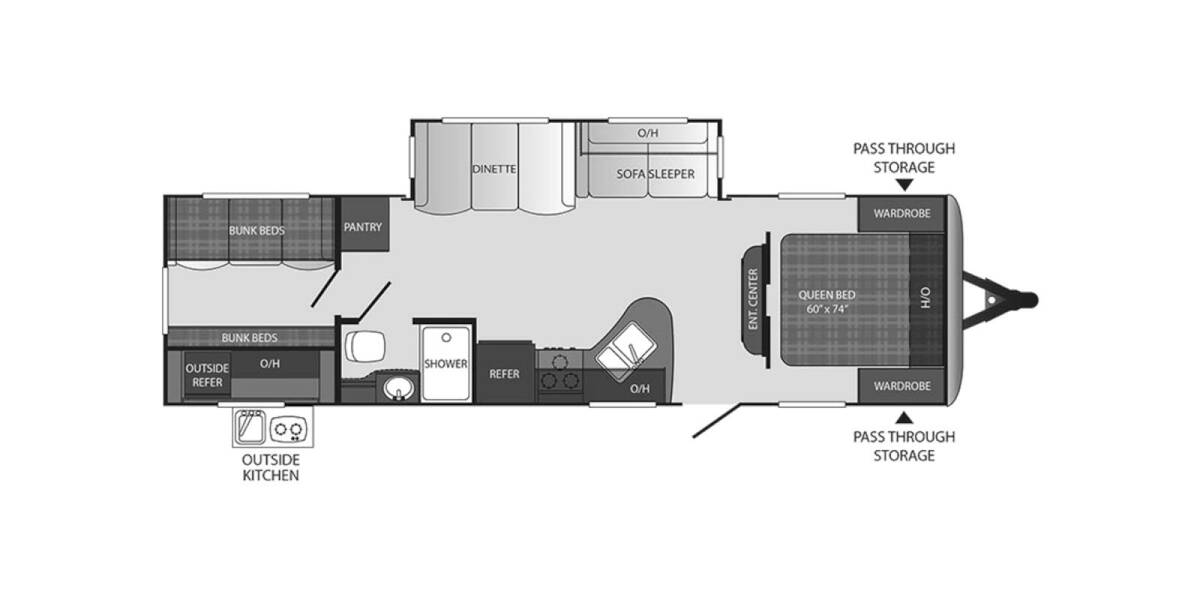 2016 Keystone Outback Ultra-Lite 293UBH Travel Trailer at Your RV Broker STOCK# 452951 Floor plan Layout Photo