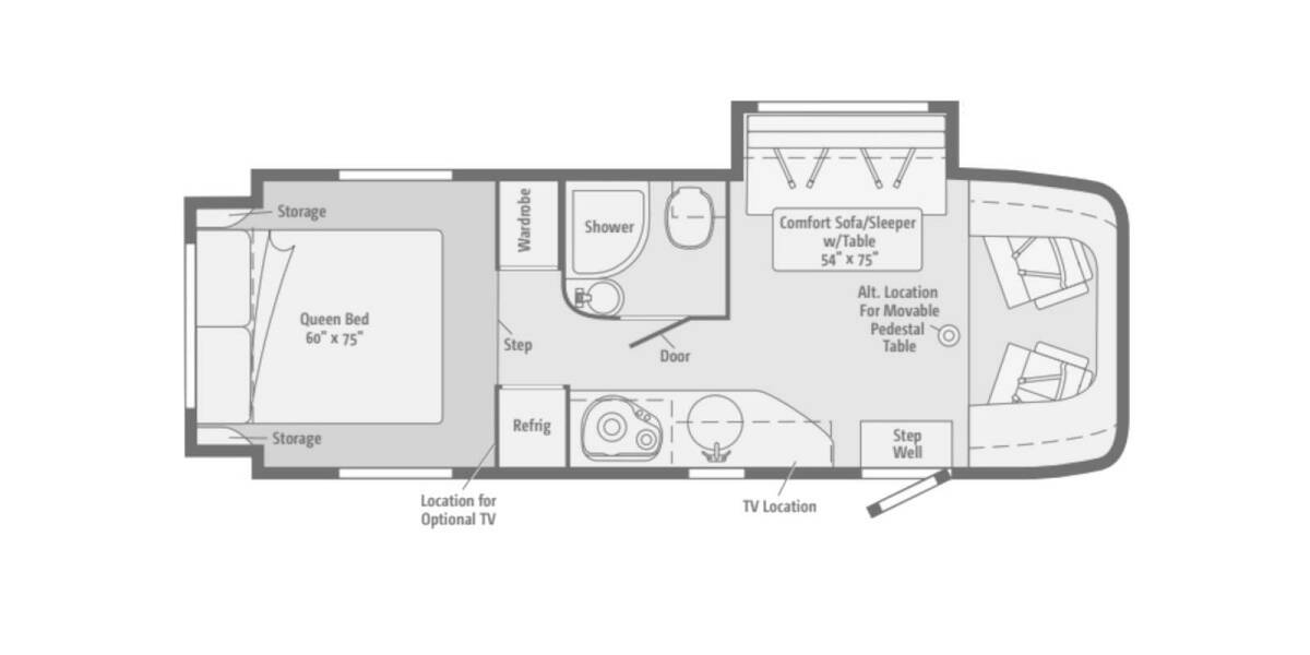 2012 Winnebago View 24G Class C at Your RV Broker STOCK# 497020 Floor plan Layout Photo
