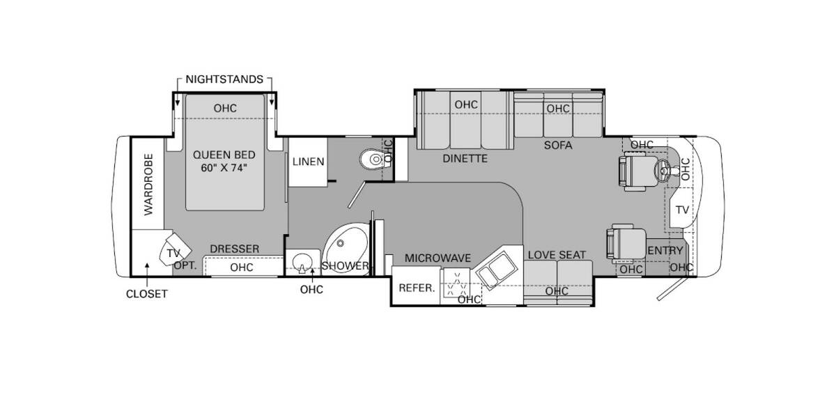 2007 Holiday Rambler Neptune 38PBT Class A at Your RV Broker STOCK# 044116 Floor plan Layout Photo