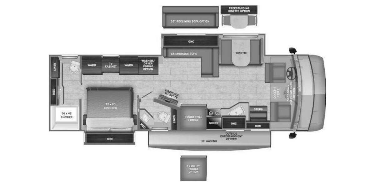 2022 Entegra Coach Emblem 36U Class A at Your RV Broker STOCK# A02411 Floor plan Layout Photo
