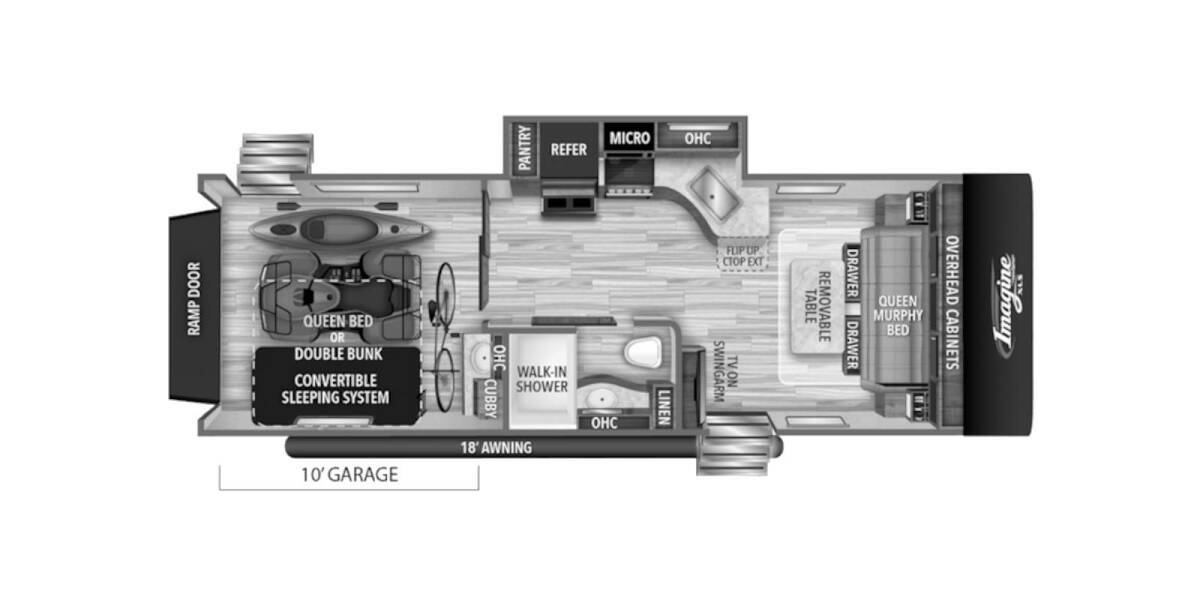 2021 Grand Design Imagine XLS 24MPR Travel Trailer at Your RV Broker STOCK# 418947 Floor plan Layout Photo