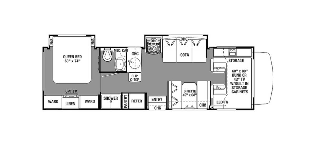2019 Sunseeker 2860DS Class C at Your RV Broker STOCK# C28735 Floor plan Layout Photo