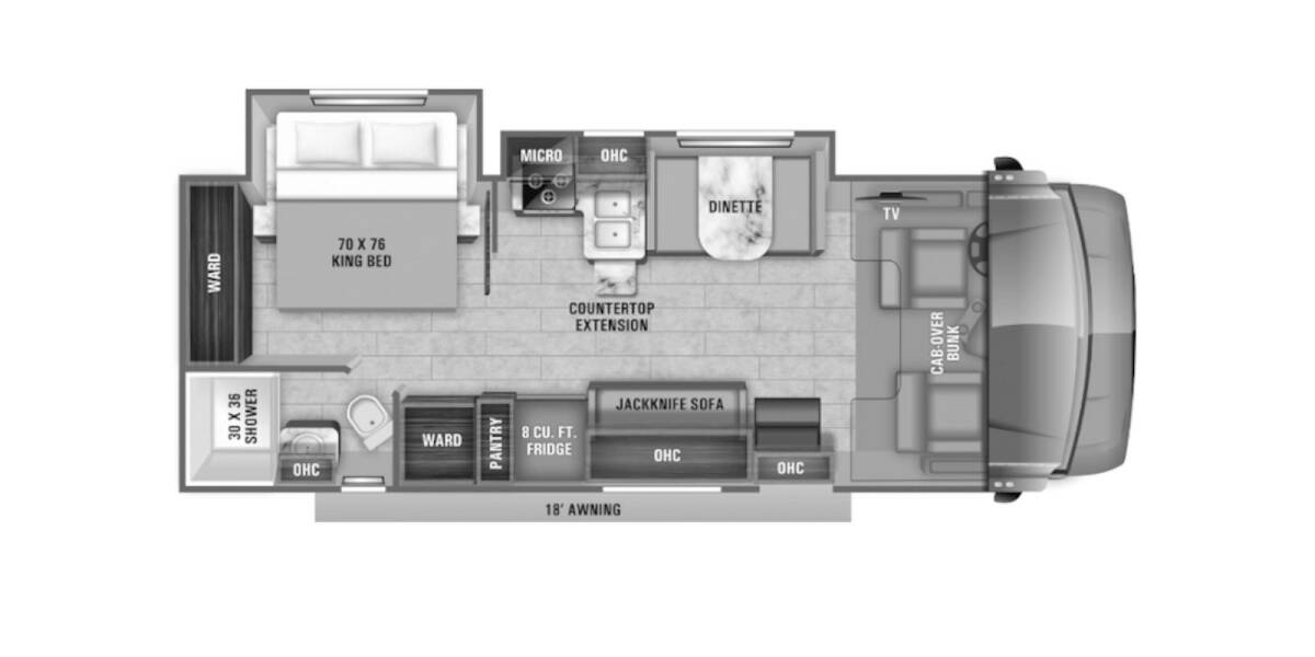 2020 Jayco Greyhawk Ford 27U Class C at Your RV Broker STOCK# C47564 Floor plan Layout Photo
