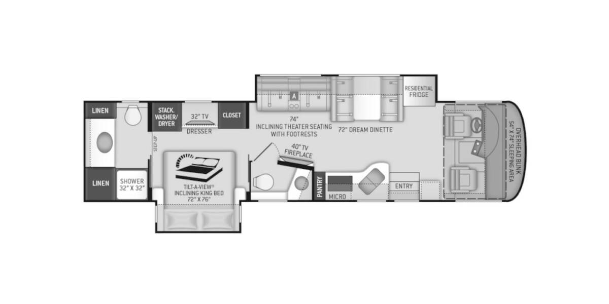 2020 Thor Palazzo Freightliner 36.3 Class A at Your RV Broker STOCK# LR2904 Floor plan Layout Photo