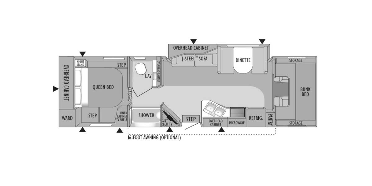 2010 Jayco Greyhawk Ford 31FK Class C at Your RV Broker STOCK# A55563 Floor plan Layout Photo