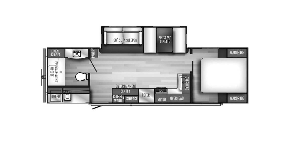 2020 Palomino SolAire Ultra Lite 258RBSS Travel Trailer at Your RV Broker STOCK# 054127 Floor plan Layout Photo
