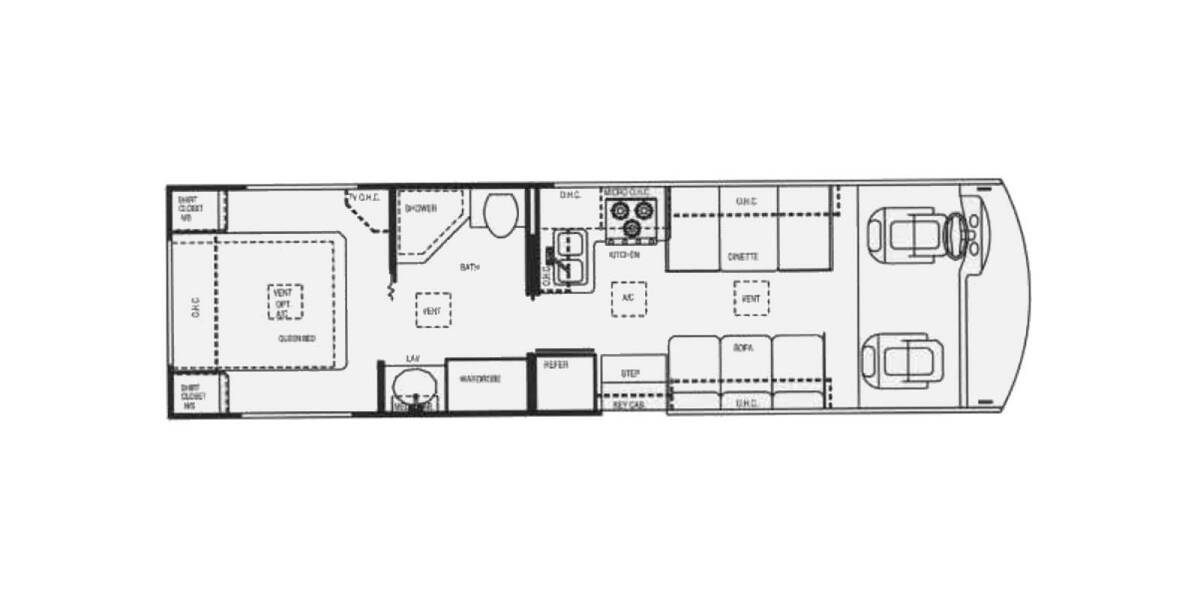 2001 Four Winds Hurricane 29D Class A at Your RV Broker STOCK# 322431 Floor plan Layout Photo