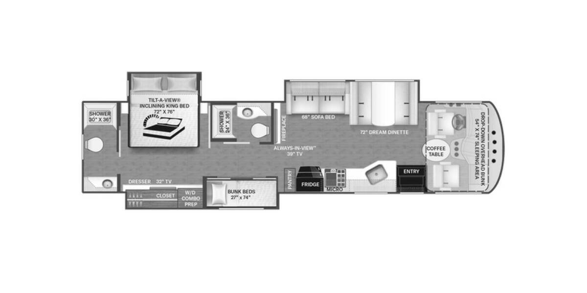 2022 Thor Miramar Ford 37.1 Class A at Your RV Broker STOCK# A17837 Floor plan Layout Photo