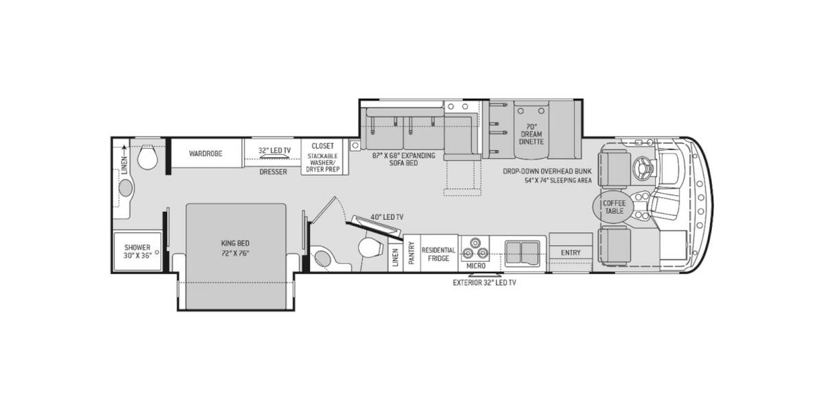 2018 Thor Windsport Ford 35M Class A at Your RV Broker STOCK# A06467 Floor plan Layout Photo