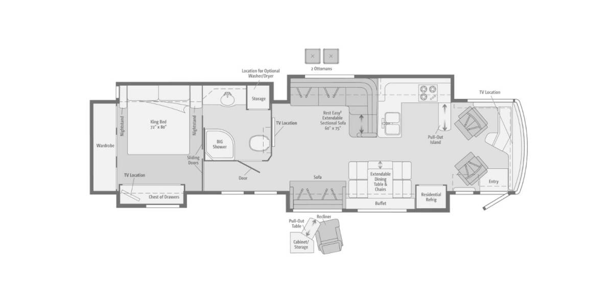 2013 Itasca Ellipse Freightliner 42GD Class A at Your RV Broker STOCK# FJ0835 Floor plan Layout Photo