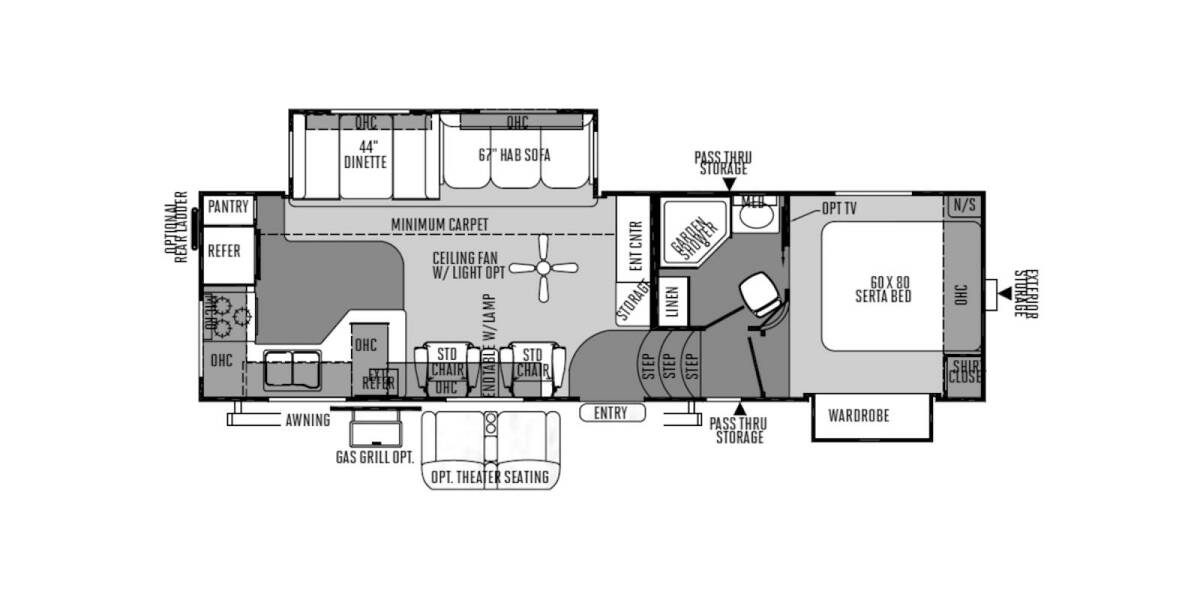2014 Rockwood Signature Ultra Lite 8280WS Fifth Wheel at Your RV Broker STOCK# 857754 Floor plan Layout Photo