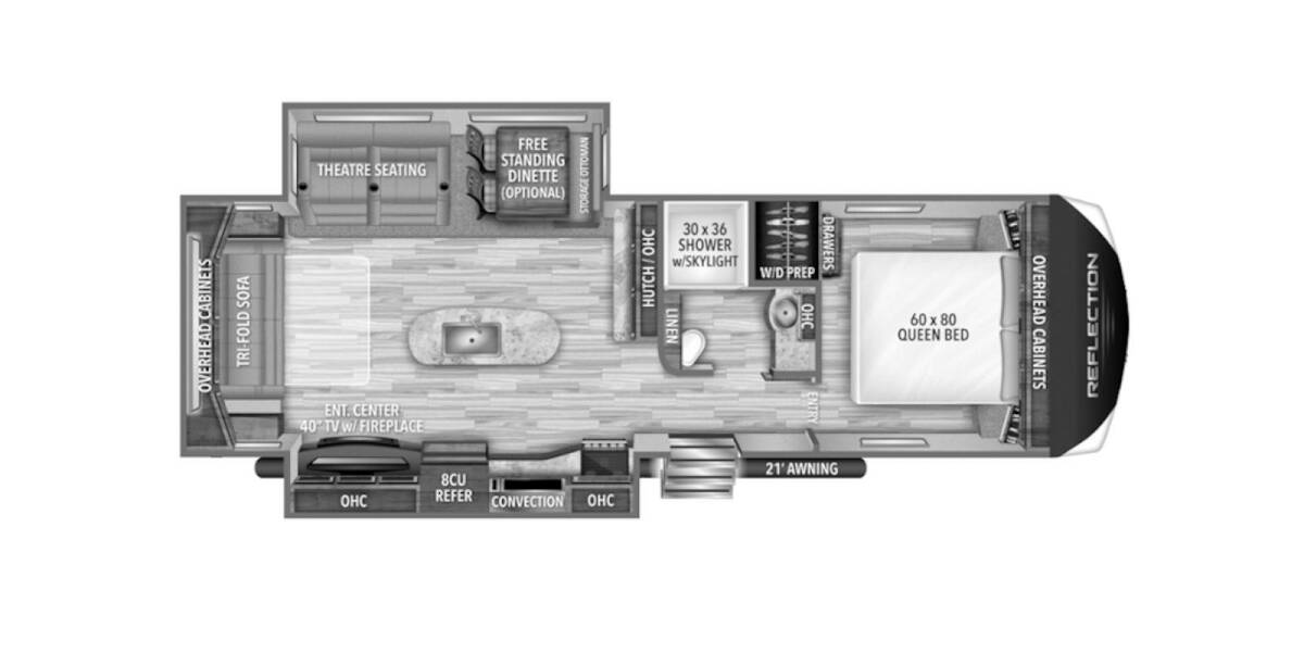 2021 Grand Design Reflection 297RSTS Travel Trailer at Your RV Broker STOCK# 335061 Floor plan Layout Photo