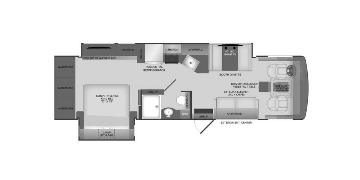 2021 Holiday Rambler Invicta Ford F-53 32RW Class A at Your RV Broker STOCK# A09364 Floor plan Layout Photo