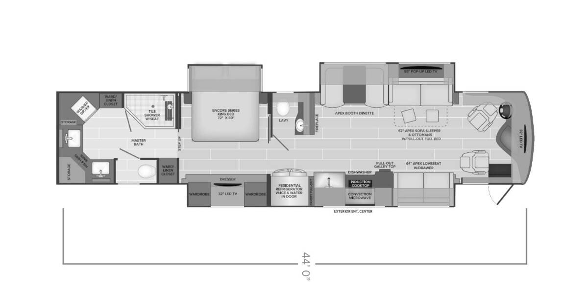 2021 Holiday Rambler Armada 44LE Class A at Your RV Broker STOCK# MR5315 Floor plan Layout Photo